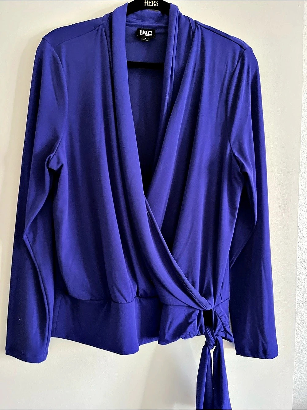 INC Purple Wrap Blouse Like New